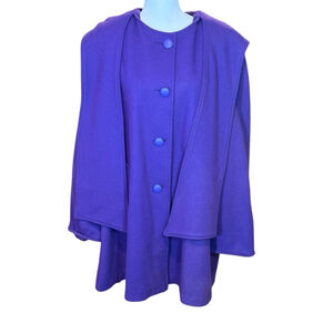 Women's Vintage Cape Coat wool blend made in the USA Purple Size 16